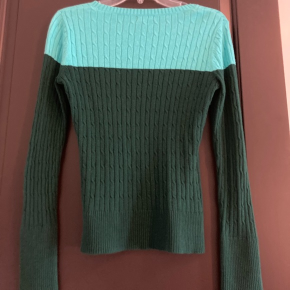 🎉Green & Blue Sweater top Merona XS - Picture 6 of 8
